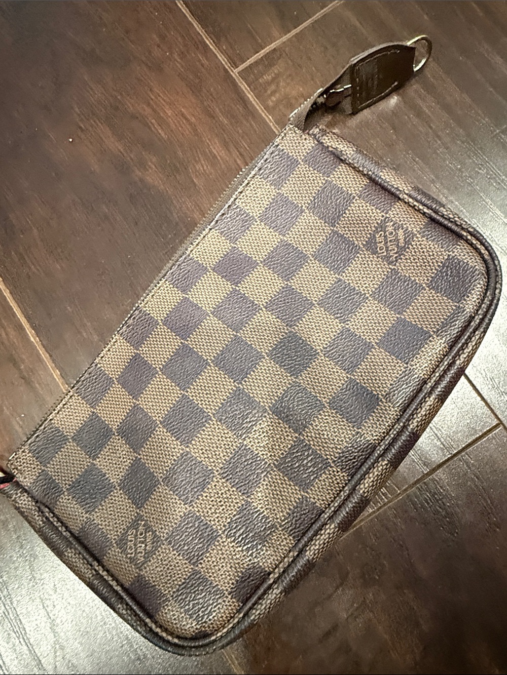 Vintage preowned Louis Vuitton Damier Ebene Pochette Accessoires